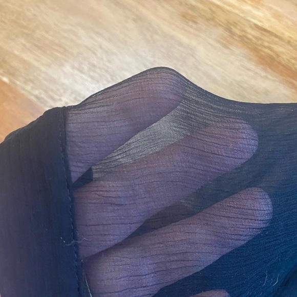 Robin Howe Sheer Button Down Shirt Size 16 Fringe Detail - Picture 5 of 5